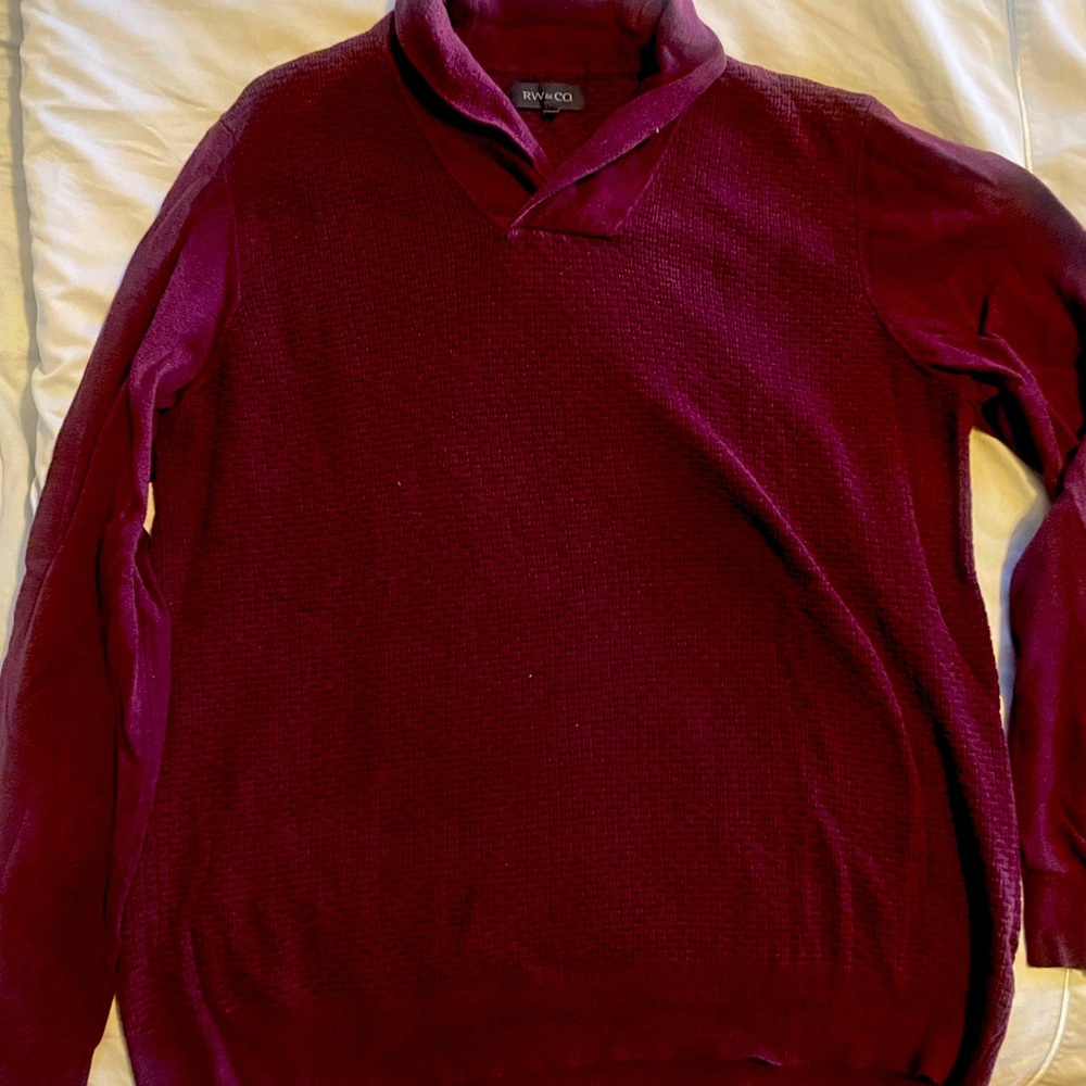 RW&CO. Men's Crewneck Sweater in Burgundy